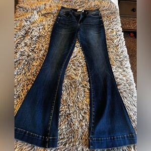 VERVET BLUE  Dark Blue Flare Jeans